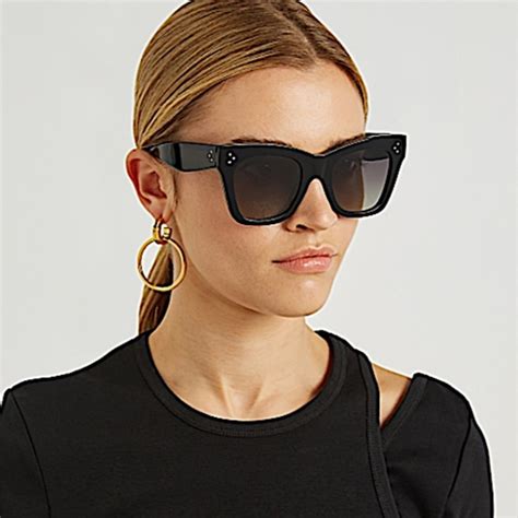 celine flat top sunglasses australia|Celine 50mm polarized square sunglasses.